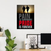 Runners Pain Tijdelijke Pride voor altijd Motivati Poster (Thuiskantoor)