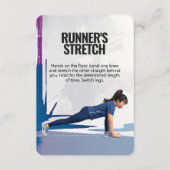 Runner's Stretch Fitness-Kaart met blauwe achterka Save The Date (Voorkant)