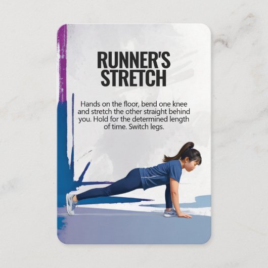 Runner's Stretch Fitness-Kaart met blauwe achterka Save The Date (Voorkant)