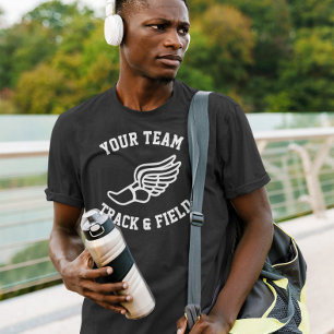 Runners Track en Field Custom Team Name of Text T-shirt