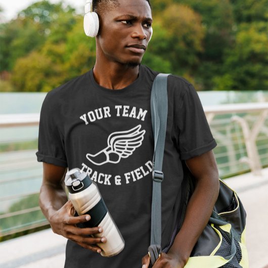 Runners Track en Field Custom Team Name of Text T-shirt