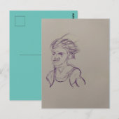 Runners Upper Body Pencil Schets Briefkaart (Voorkant / Achterkant)