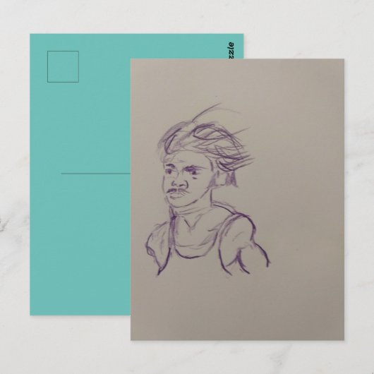 Runners Upper Body Pencil Schets Briefkaart (Voorkant / Achterkant)