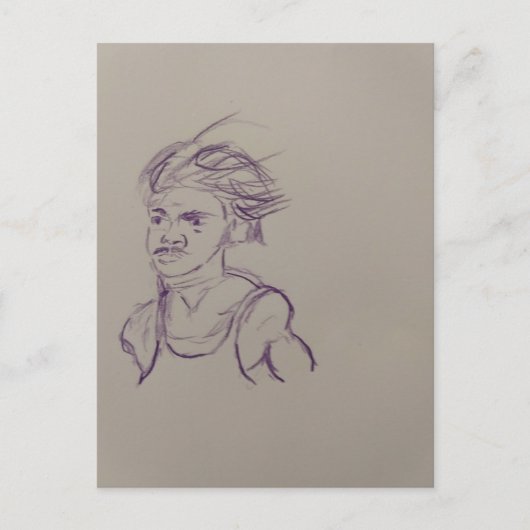 Runners Upper Body Pencil Schets Briefkaart (Voorkant)