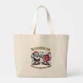 Runnin on Christmas Cheer Large Bag Grote Tote Bag (Achterkant)