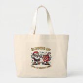 Runnin on Christmas Cheer Large Bag Grote Tote Bag (Voorkant)
