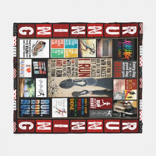 RUNNING ART Runner papa Mam Tour Fleece Deken (Voorkant (Horizontaal))