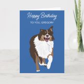 Running Australian Shepherd Aussie Hond Kaart (Voorkant)