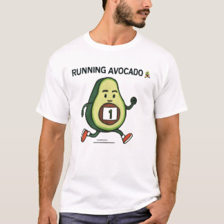 Running Avocado 🥑 Schattige Sportief Cartoon Ontw T-shirt