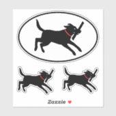Running Black Labrador Retriever Cute Lab Stickers (Vel)