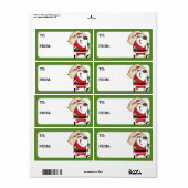 Running Black Santa Gedrukt Gift Label (Full Sheet)