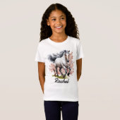 Running Blue Roan Horse T-shirt (Voorkant volledig)