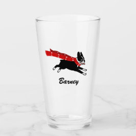 Running Boston Terrier Dragen Sjaal Gepersonalisee Glas