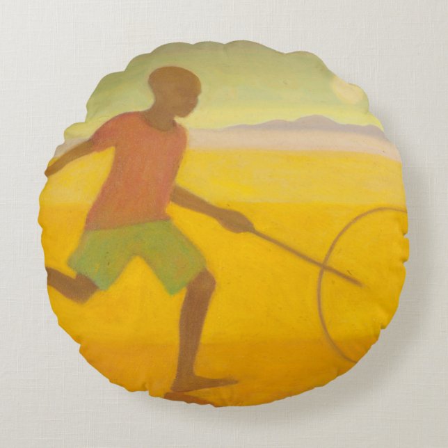 Running Boy 2010 Rond Kussen (Voorkant)