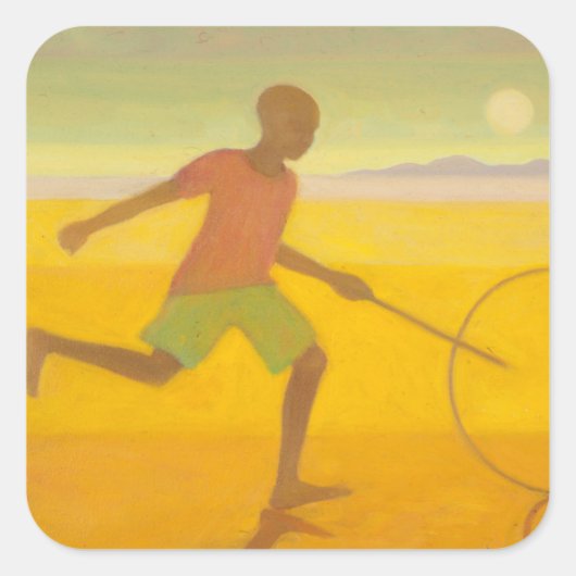 Running Boy 2010 Vierkante Sticker (Voorkant)
