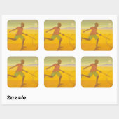 Running Boy 2010 Vierkante Sticker (Vel)