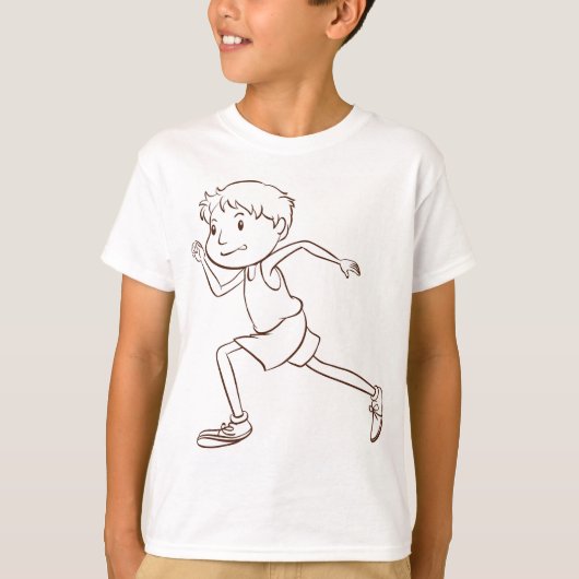 Running Boy Stick Figuur T-shirt (Voorkant)