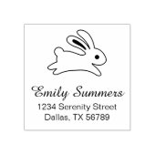 Running Bunny Rabbit Address Rubberstempel (Afrduk)