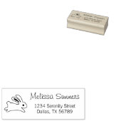 Running Bunny Rabbit Address Rubberstempel (Gestempeld)