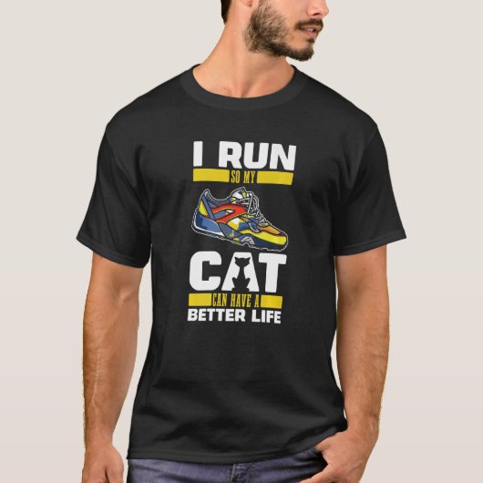 Running Cat Run Jogging Jogger Runner T-shirt (Voorkant)