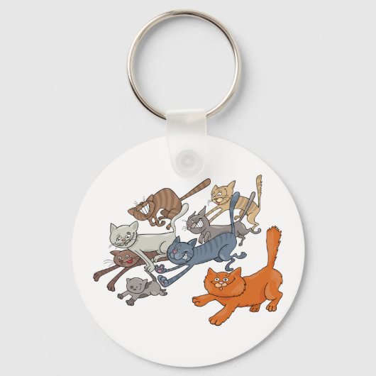 Running Cats Sleutelhanger (Voorkant)