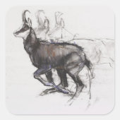 Running Chamois Vierkante Sticker (Voorkant)