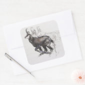Running Chamois Vierkante Sticker (Envelop)