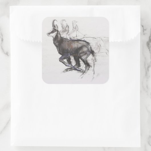 Running Chamois Vierkante Sticker (Tas)