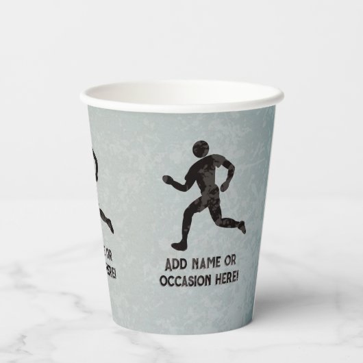 Running Champ race of fitness thema - jouw tekst o Papieren Bekers (Achterkant)