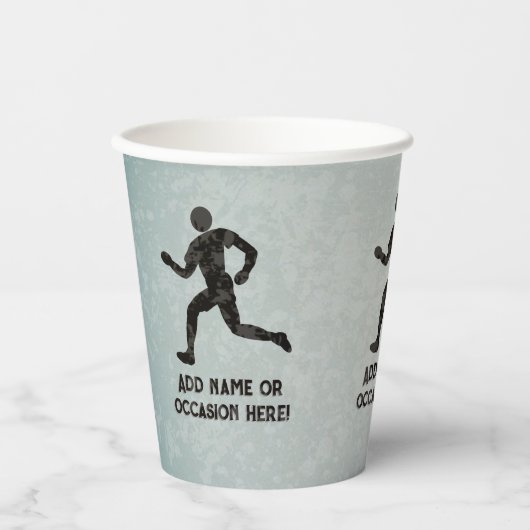 Running Champ race of fitness thema - jouw tekst o Papieren Bekers (Voorkant)