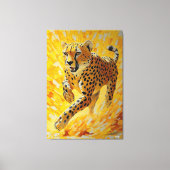 Running Cheetah in levendige Impasto-stijl Canvas Afdruk (Voorkant)