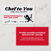 Running chef maaltijd levering catering visitekaar visitekaartje (Voorkant / Achterkant)