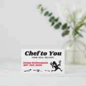 Running chef maaltijd levering catering visitekaar visitekaartje (Staand voorkant)