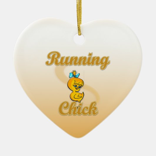 Running Chick Keramisch Ornament (Voorkant)