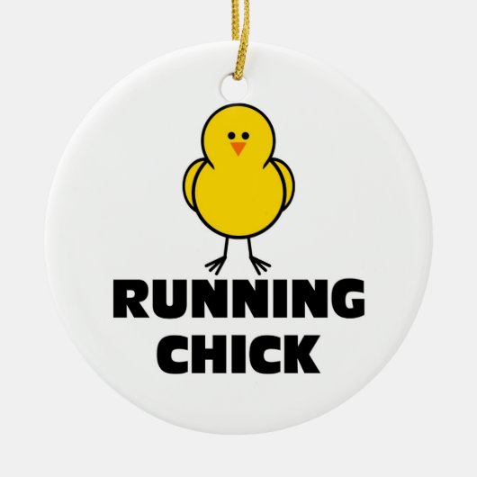 Running Chick Keramisch Ornament (Voorkant)