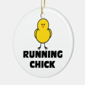 Running Chick Keramisch Ornament (Links)