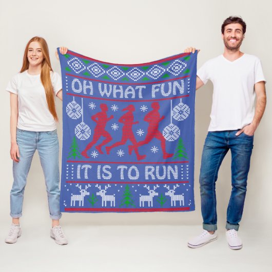 Running Christmas Gift Idea What Fun It Is To Run Fleece Deken (In situ)