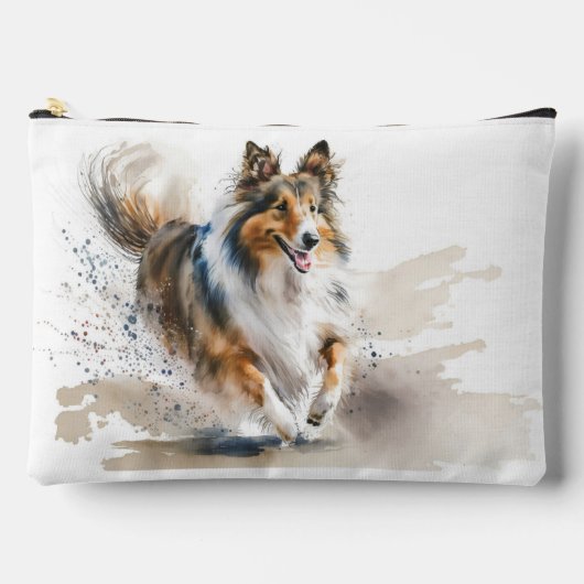 Running Collie Dog Etui (Voorkant)
