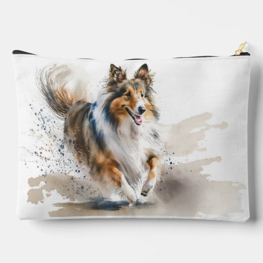 Running Collie Dog Etui (Achterkant)