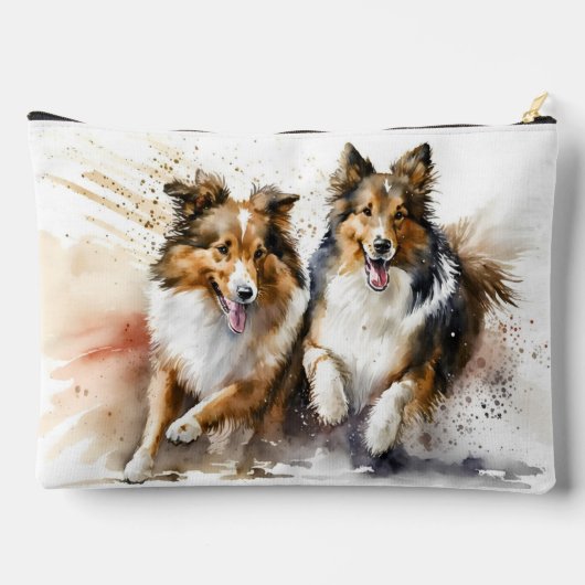 Running Collie Dogs Etui (Achterkant)