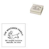 Running Dachshund Family Return Address Stamp Rubberstempel (Gestempeld)