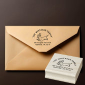 Running Dachshund Family Return Address Stamp Rubberstempel