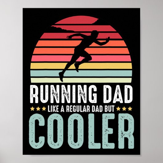 Running Dad Funny Marathon Runner Vaderdag Dis Poster (Voorkant)