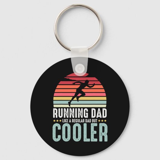 Running Dad Funny Marathon Runner Vaderdag Dis Sleutelhanger (Voorkant)