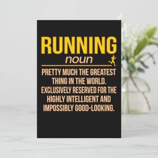 Running Definition Half Marathon Runner Fitness Gr Bedankkaart (Staand voorkant)