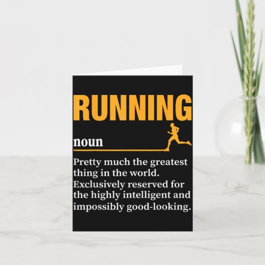 Running Definition Humor Marathon Funny Athlete Ru Kaart (Voorkant)