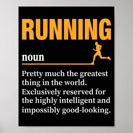 Running Definition Humor Marathon Funny Athlete Ru Poster (Voorkant)