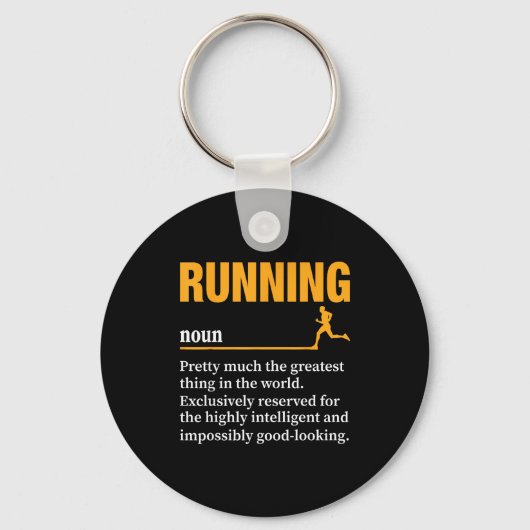 Running Definition Humor Marathon Funny Athlete Ru Sleutelhanger (Voorkant)