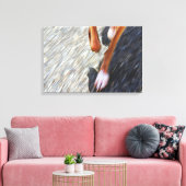 Running dog canvas afdruk (Insitu (Woonkamer))
