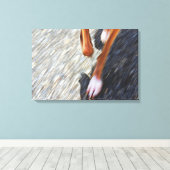 Running dog canvas afdruk (Insitu (Houten vloer))